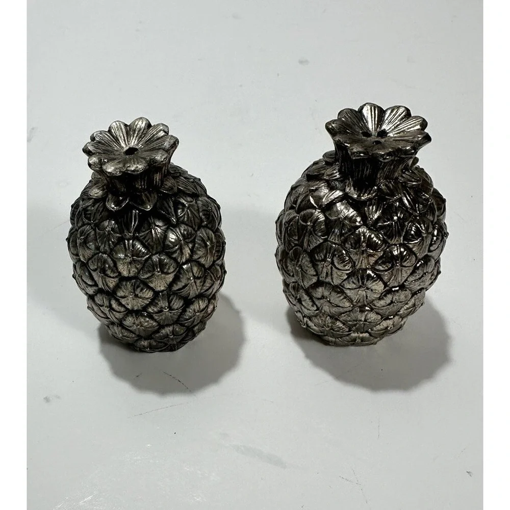 Vintage Italian Silver-Plate Pineapple Salt & Pepper‎ Shakers